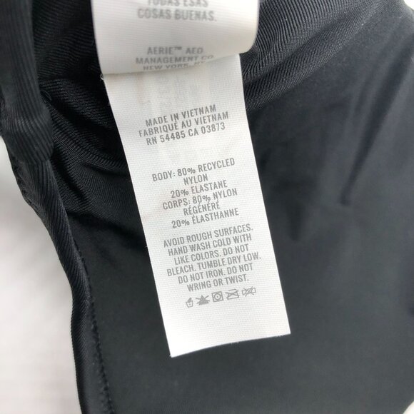 Aerie Real Good Scoop Bikini Top Black V Neck Removable Cups XXL - Picture 4 of 4